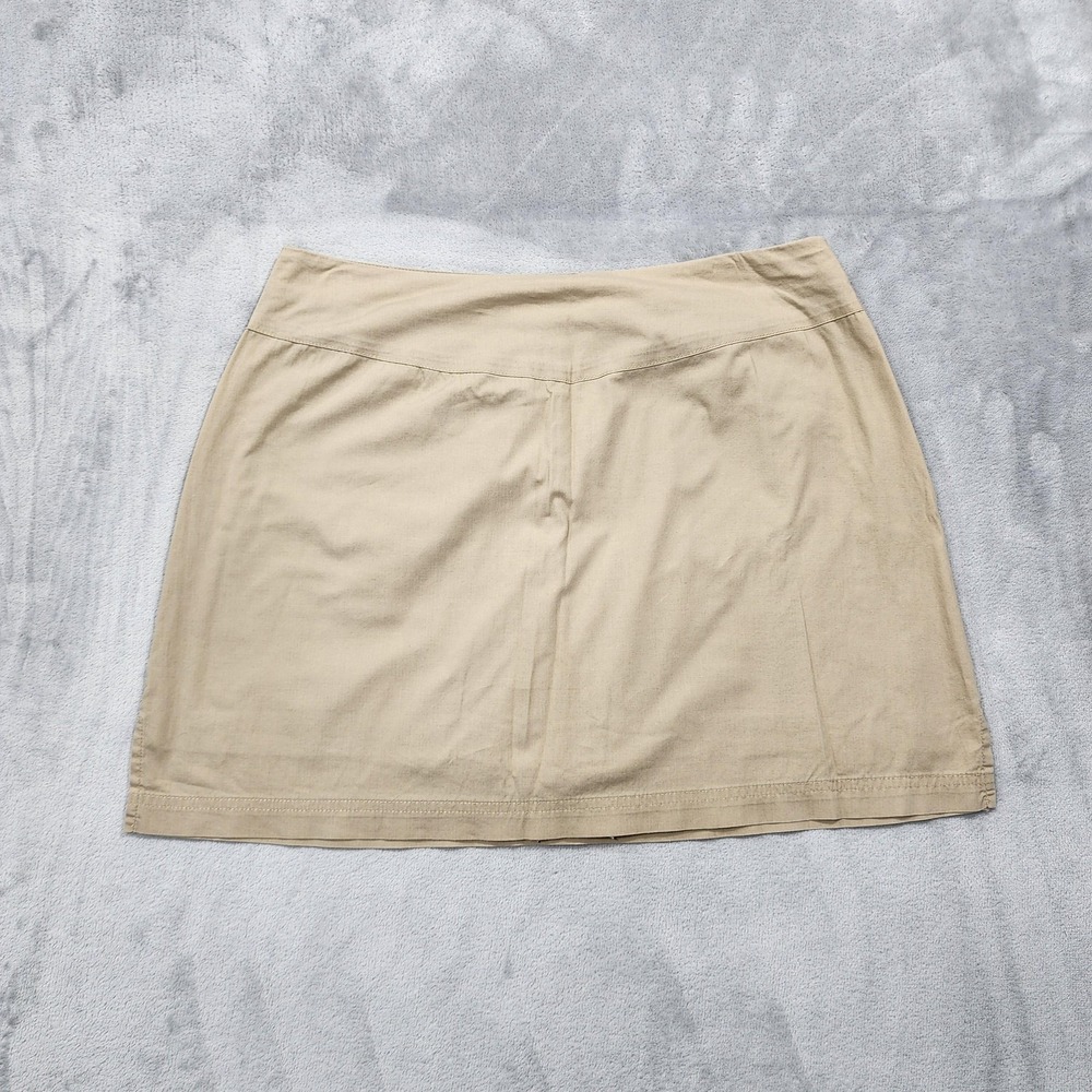 Sahalie Skort Womens‎ 8 Beige Twill A-Line Short Zip Side Pockets Stretch Casual